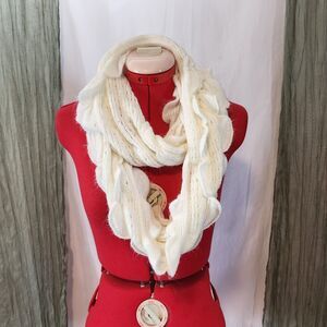 ANNA‎ & AVA White Fluffy Soft Infinity Winter Scarf